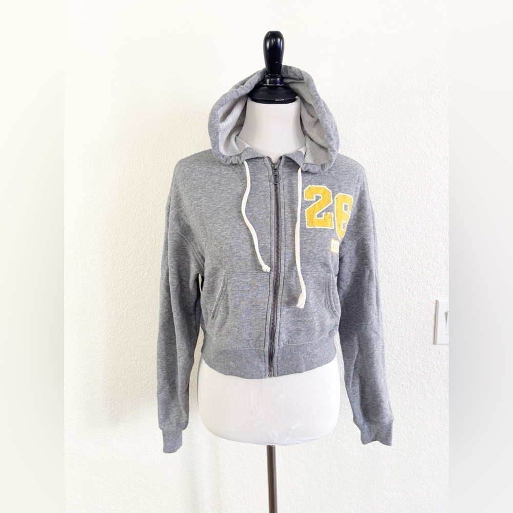Arizona Jean Company Gray Varsity Jacket with Yellow Detail